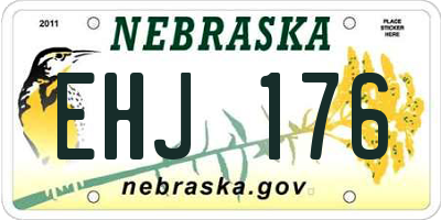 NE license plate EHJ176