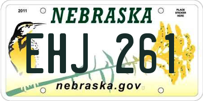 NE license plate EHJ261
