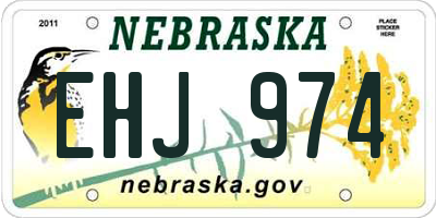 NE license plate EHJ974