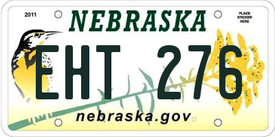 NE license plate EHT276