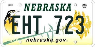 NE license plate EHT723
