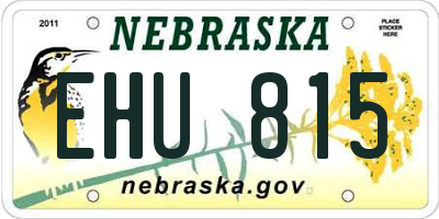 NE license plate EHU815