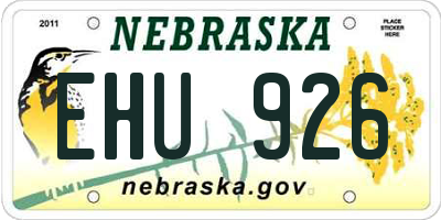 NE license plate EHU926