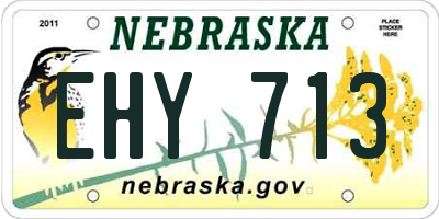 NE license plate EHY713
