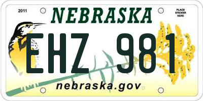 NE license plate EHZ981
