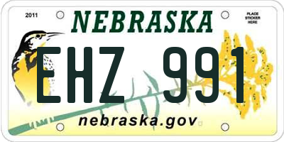 NE license plate EHZ991