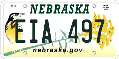 NE license plate EIA497