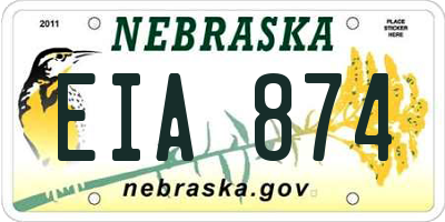 NE license plate EIA874