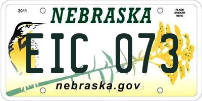 NE license plate EIC073