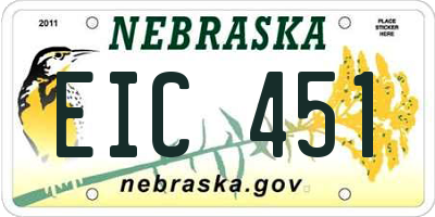 NE license plate EIC451