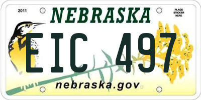 NE license plate EIC497