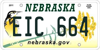 NE license plate EIC664
