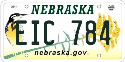 NE license plate EIC784