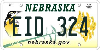 NE license plate EID324