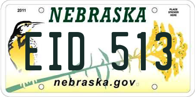 NE license plate EID513