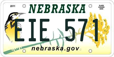 NE license plate EIE571