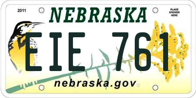 NE license plate EIE761