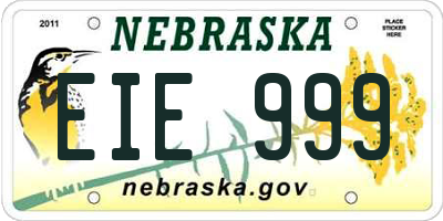 NE license plate EIE999