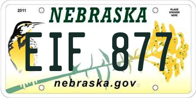 NE license plate EIF877
