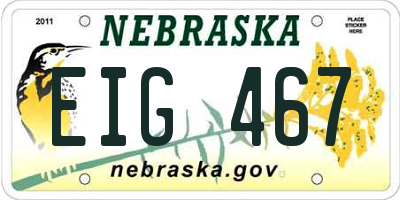 NE license plate EIG467