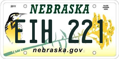 NE license plate EIH221