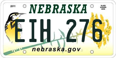 NE license plate EIH276