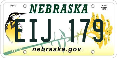 NE license plate EIJ179