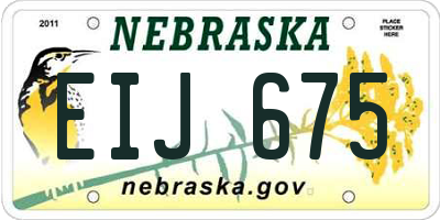 NE license plate EIJ675