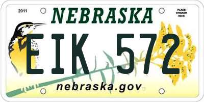 NE license plate EIK572