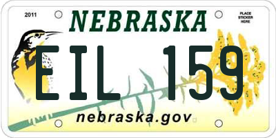 NE license plate EIL159