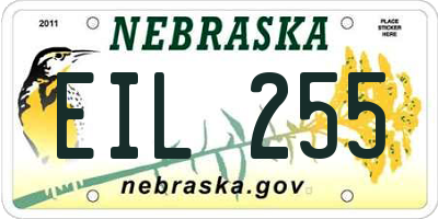 NE license plate EIL255