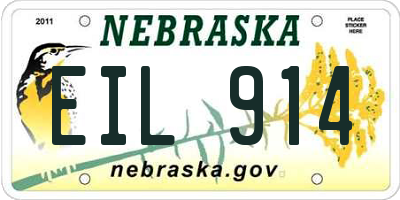 NE license plate EIL914