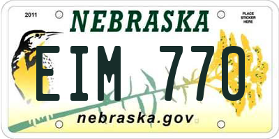 NE license plate EIM770