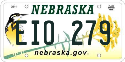 NE license plate EIO279