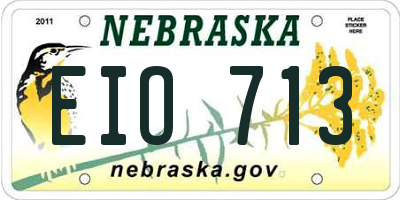 NE license plate EIO713