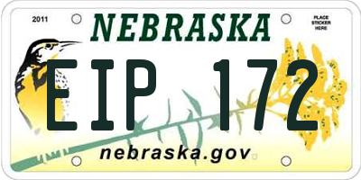 NE license plate EIP172