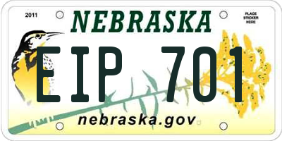 NE license plate EIP701