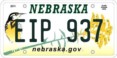 NE license plate EIP937