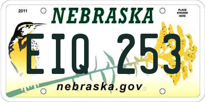 NE license plate EIQ253