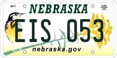 NE license plate EIS053