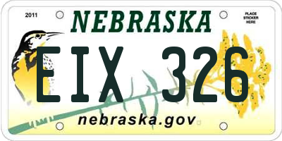 NE license plate EIX326