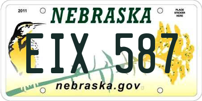NE license plate EIX587