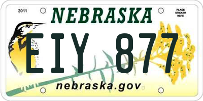 NE license plate EIY877