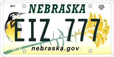 NE license plate EIZ777