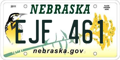 NE license plate EJF461