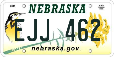 NE license plate EJJ462
