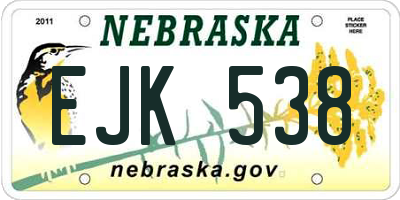 NE license plate EJK538