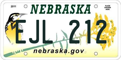 NE license plate EJL212