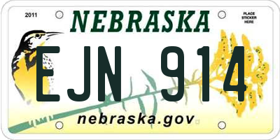 NE license plate EJN914