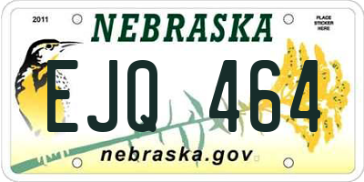 NE license plate EJQ464
